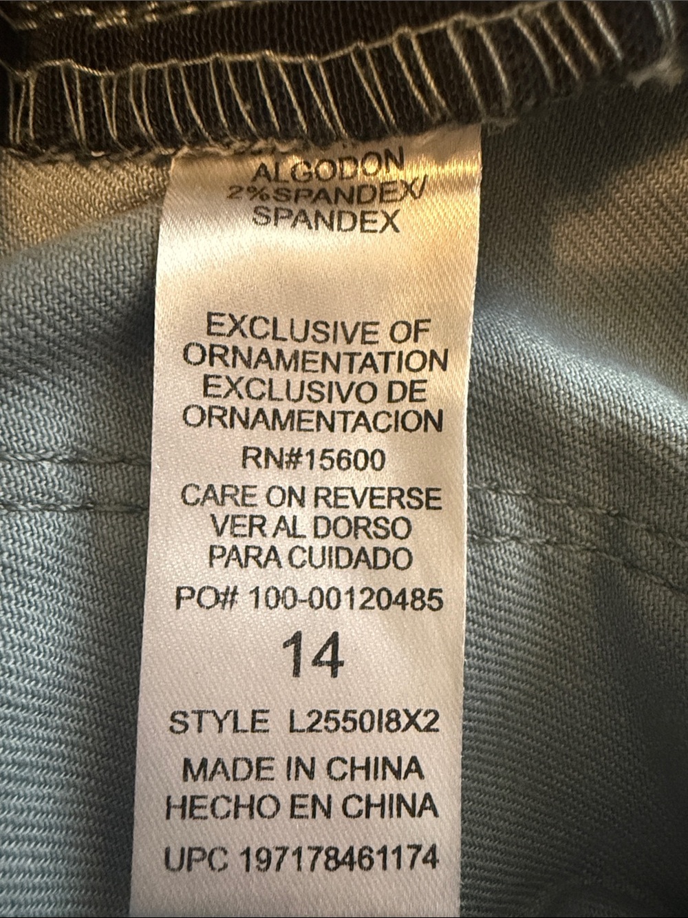 Wit & Wisdom Ab Solution High Waist Dusty Slate color Ankle Jeans Size 14. - Picture 4 of 5
